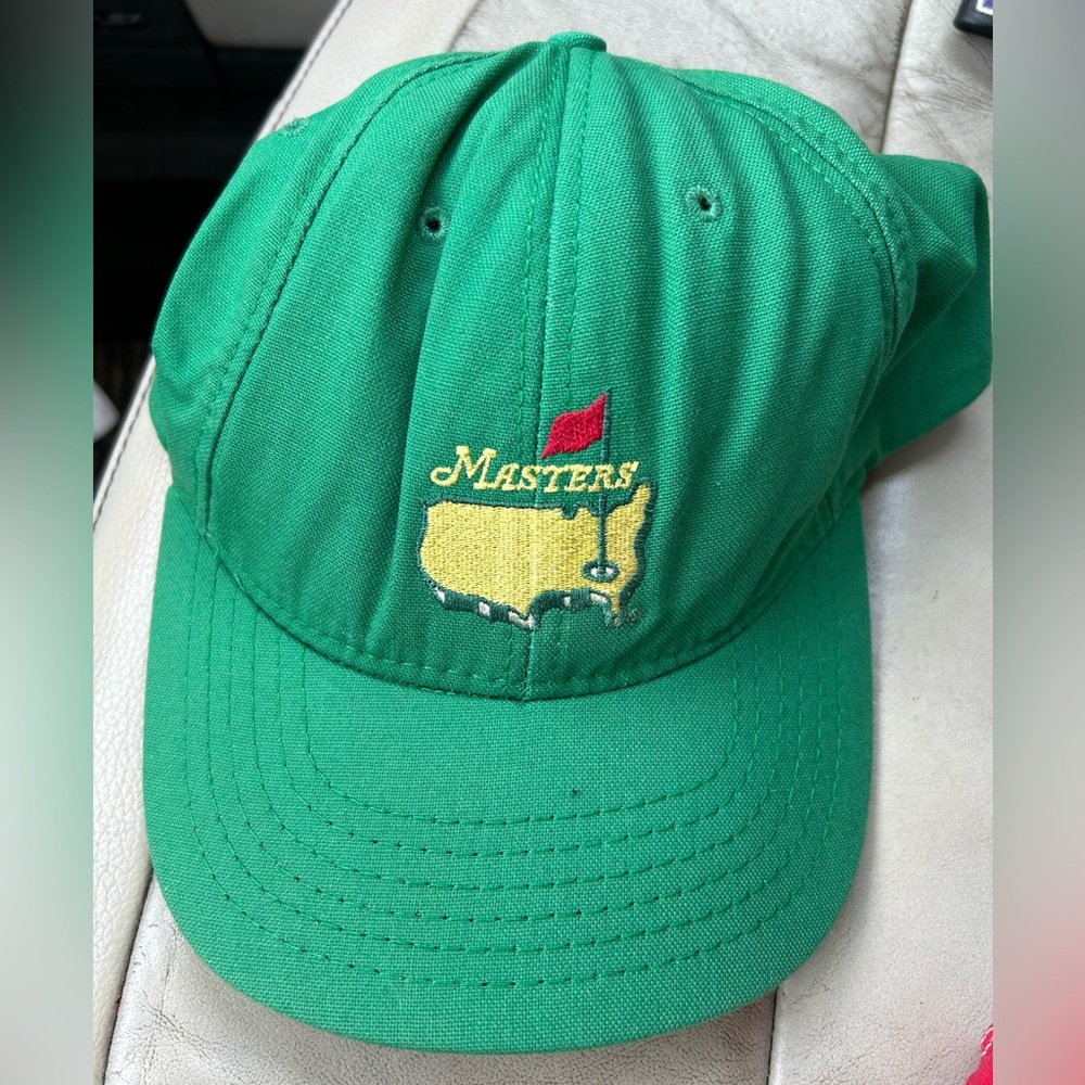 Vintage green Masters Golf Tournament Hat with leather strap
